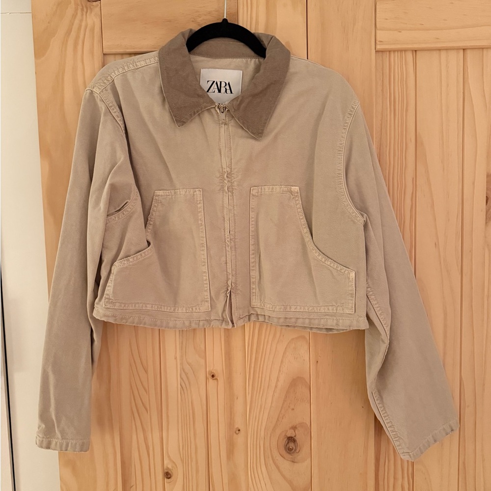 Zara Contrast Crop Jacket